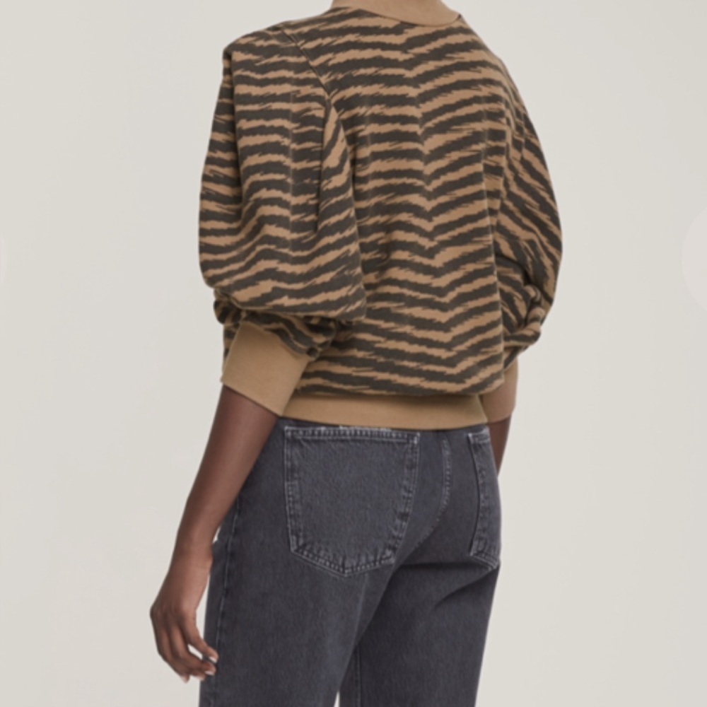 Revolve AGOLDE NWT Folded Sleeve Mock Neck Sweatshirt in the rare “Serpentine” - Picture 6 of 13